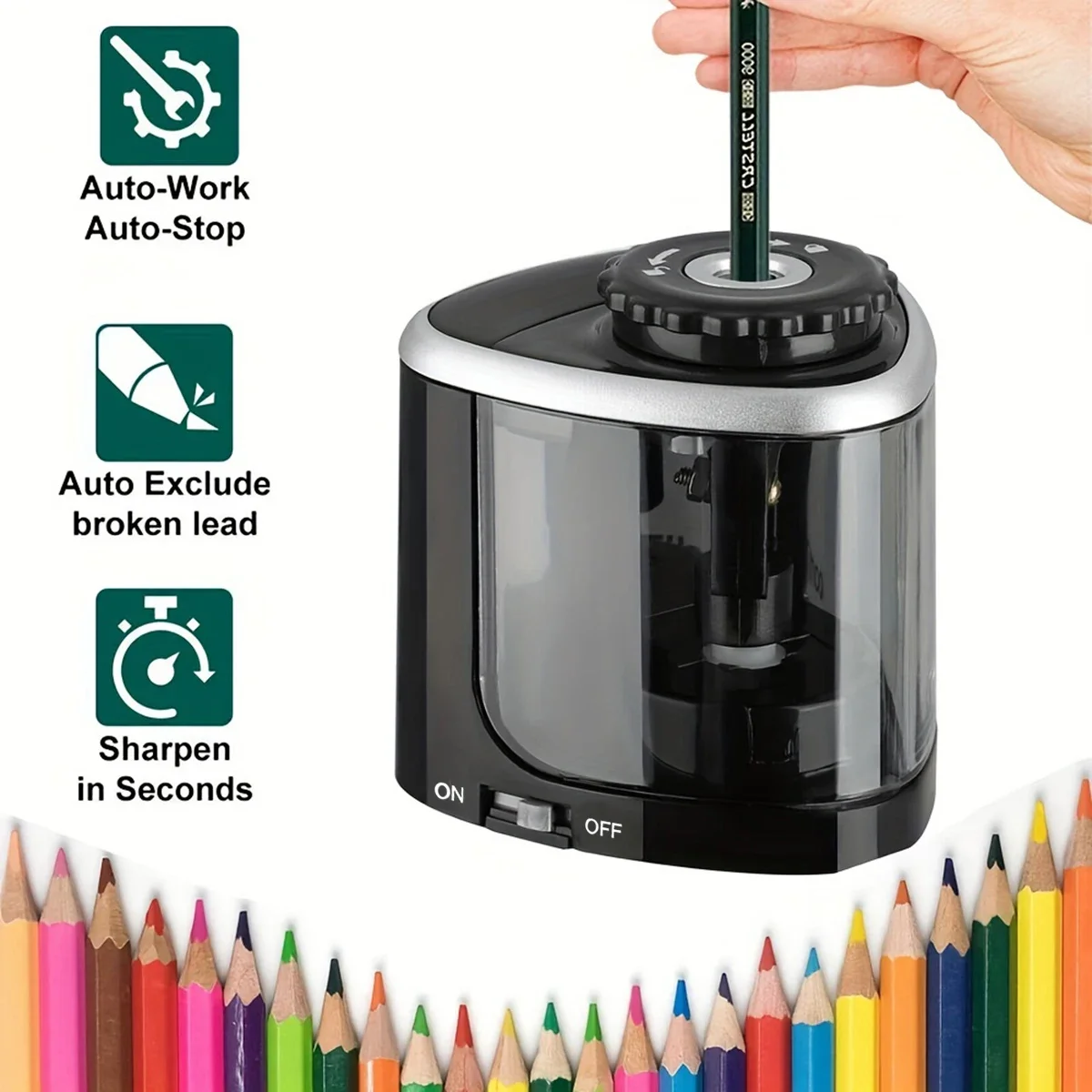 Electric Pencil Sharpener Usb - Elektryczna temperówka do ołówków na biurko,