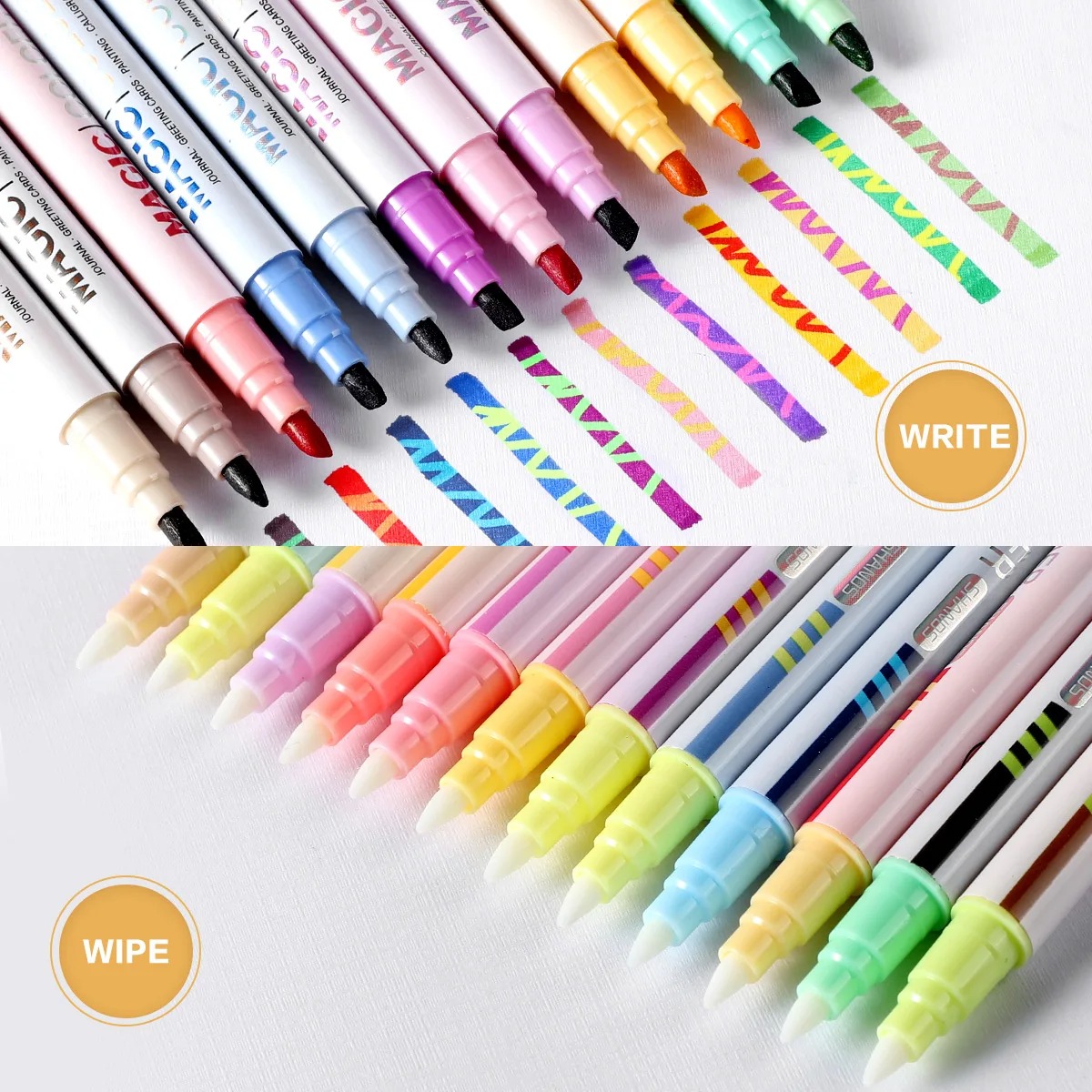 Pastel Highlighter Set Double Ended - Zestaw 12 dwustronnych magicznych zakreślaczy zmieniających