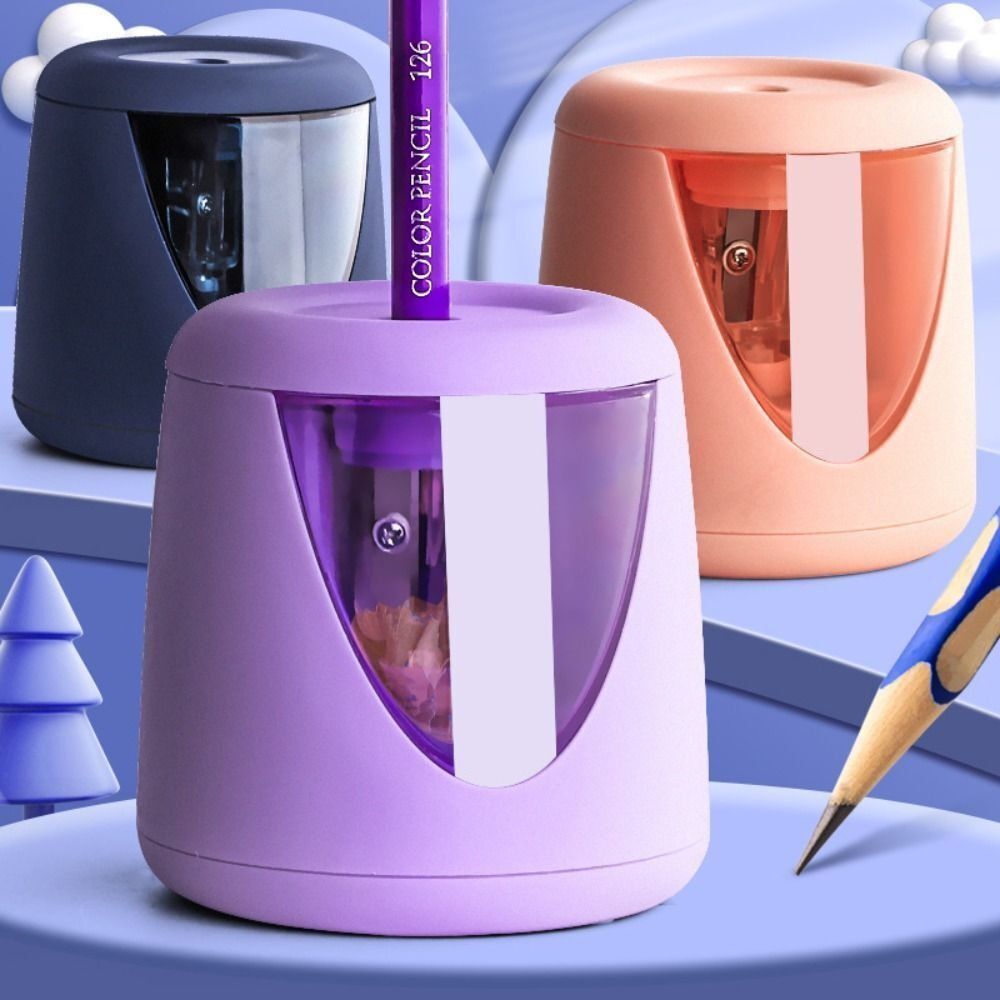 Electric Pencil Sharpener Usb - z ozdobną naklejką, zasilana baterią/USB/ładowaniem, kreatywna