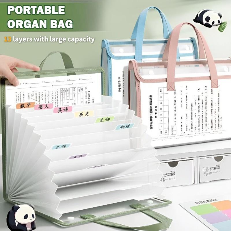 Expandable Accordion File Folder 13 Pockets - Organizer na dokumenty A4, przenośny segregator
