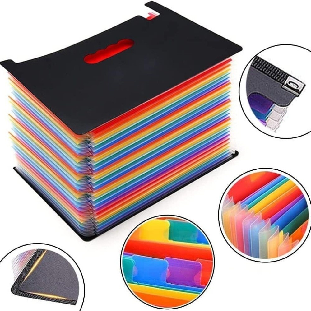 Expandable Accordion File Folder 13 Pockets - Przenośny segregator z 13/25 przegródkami, rozszerzany,