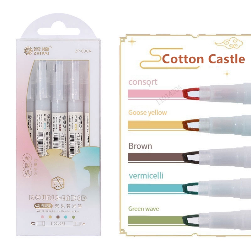 Pastel Highlighter Set Double Ended - 5 sztuk/zestaw podwójna końcówka wyróżnienia długopisy