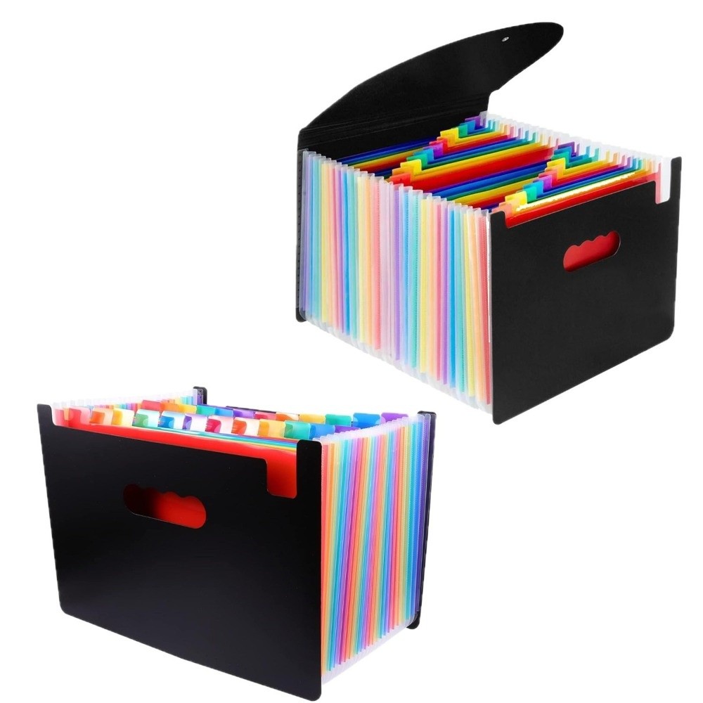 Expandable Accordion File Folder 13 Pockets - Wszechstronny rozkładany segregator z 13/25 przegródkami,