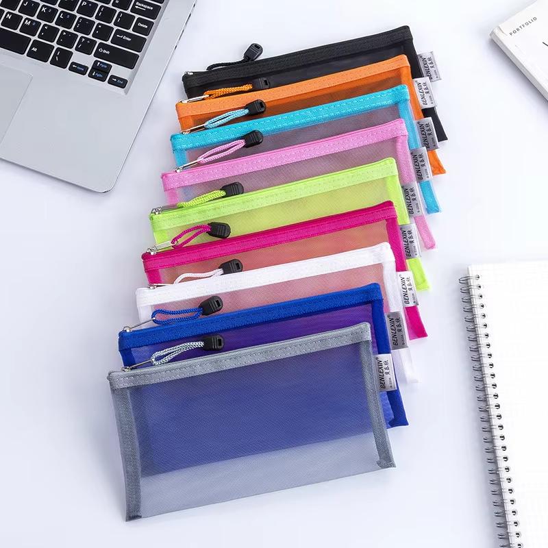 Clear Mesh Pencil Pouch For Exam - Nowy, wytrzymały, przezroczysty piórnik z siatki