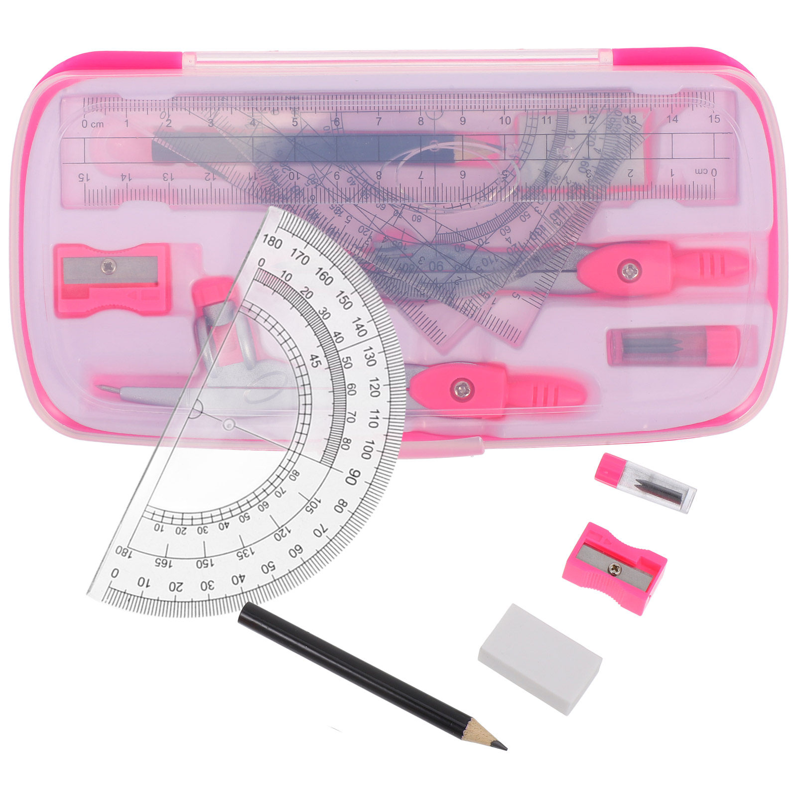 Math Geometry Set With Compass - 1 Zestaw Lekkich, Przenośnych Kompasów z