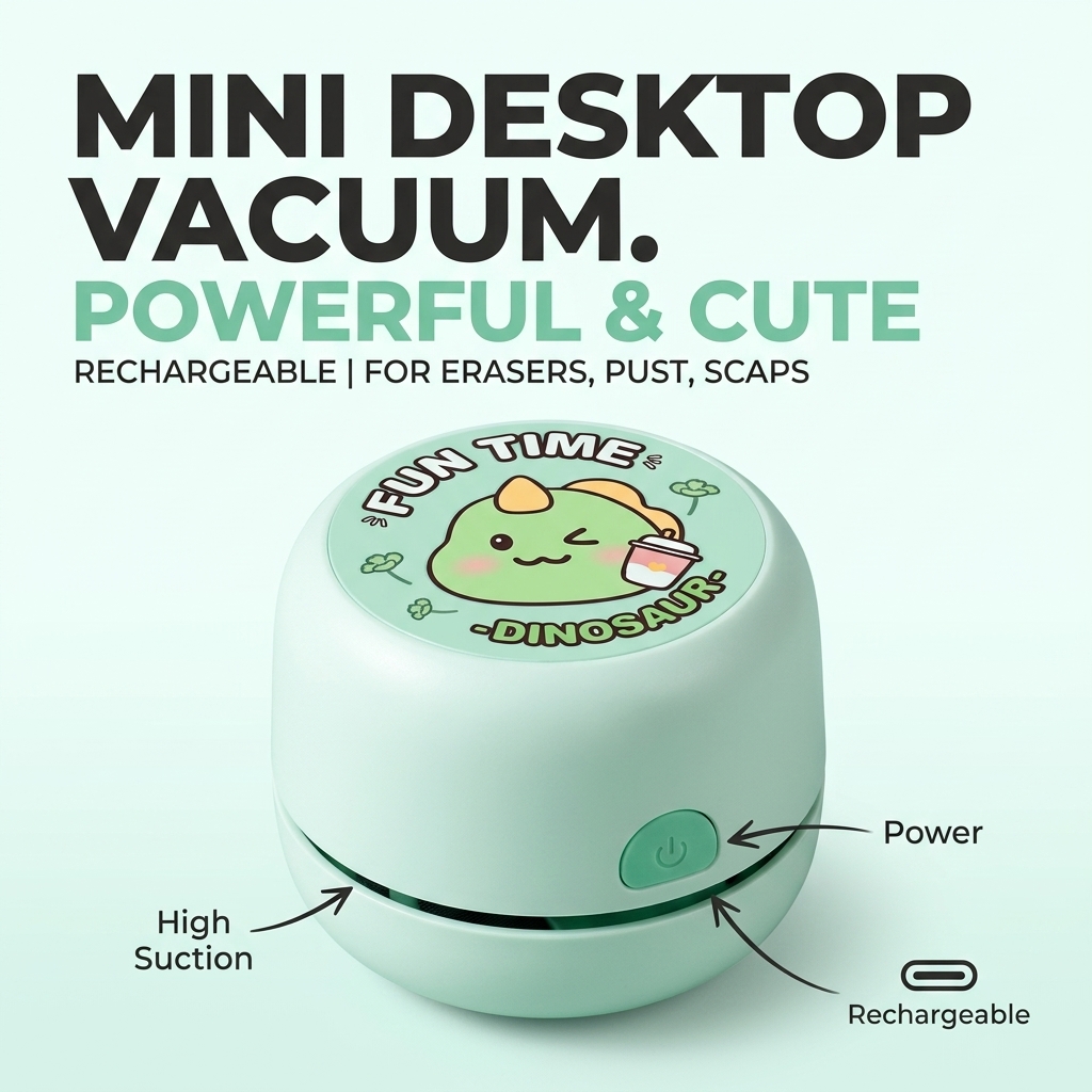 Mini Desktop Vacuum Cleaner For Eraser Dust - Mały, bezprzewodowy odkurzacz do użytku na