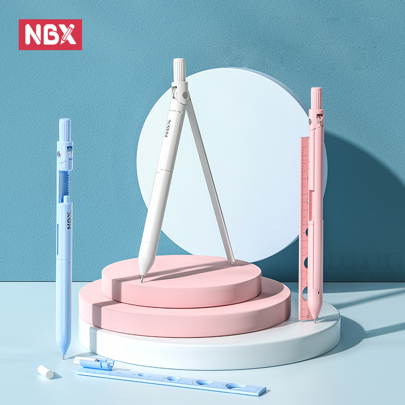 Math Geometry Set With Compass - NBX kompas ołówek rysunek szkolny narzędzie