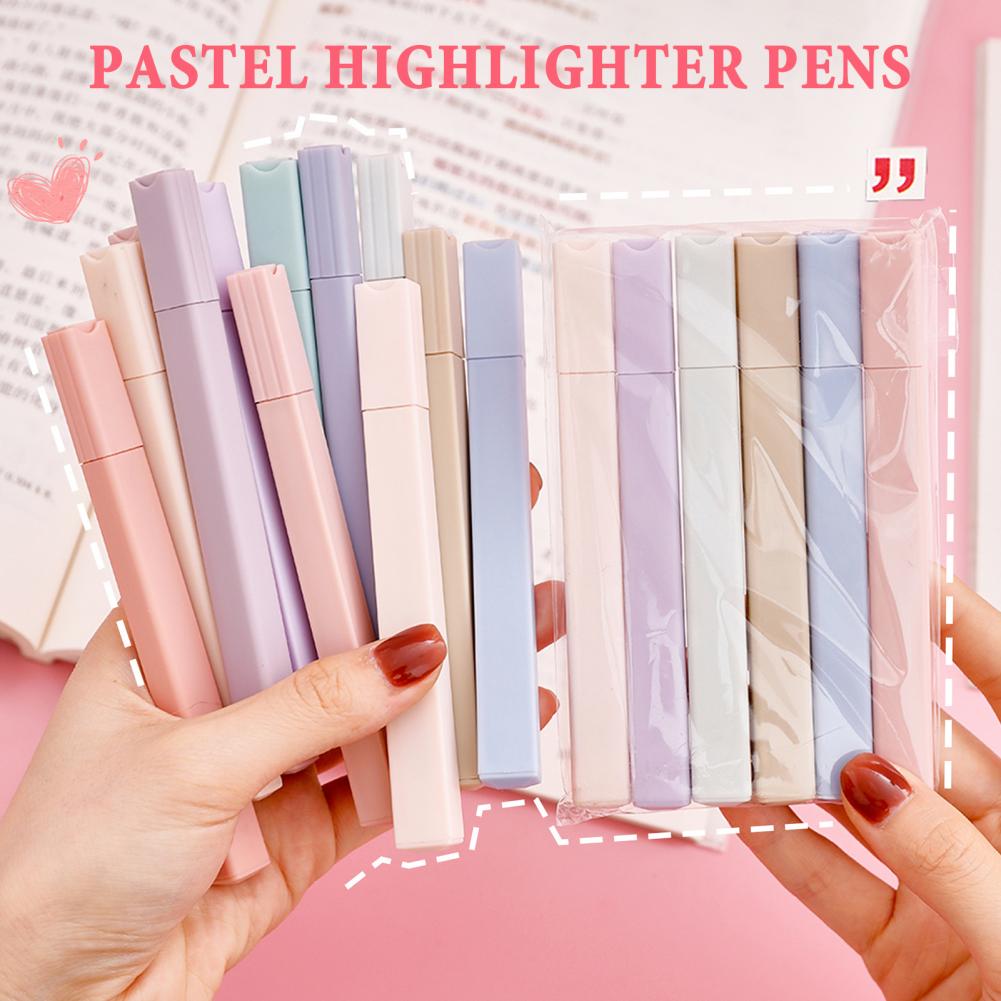 Pastel Highlighter Set Double Ended - Kolorowe zakreślacze 6 szt. Zestaw pastelowych
