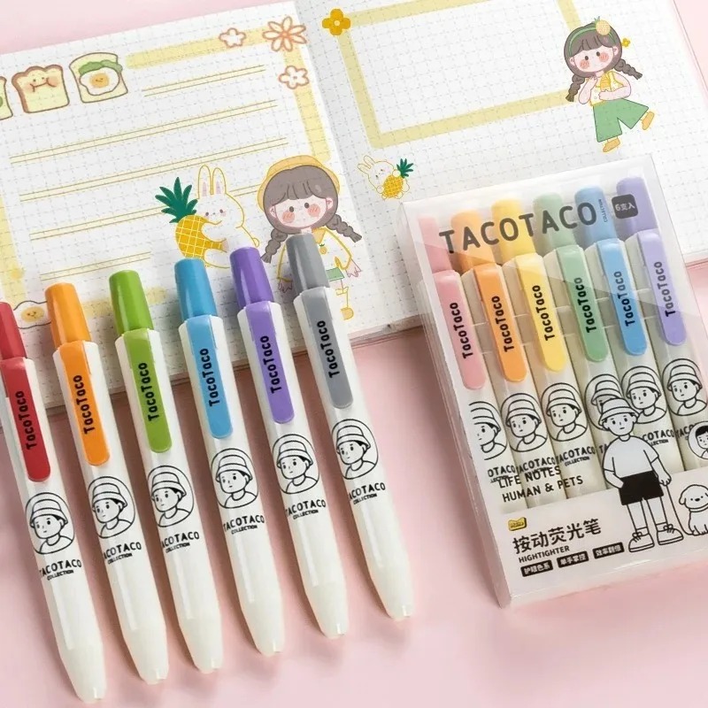 6 sztuk/zestaw Pastelowe Zakre – Pastel Highlighter Set Double Ended recenzja i cena