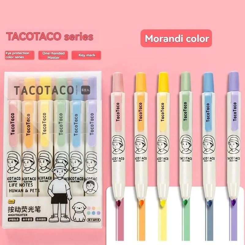 6 sztuk/zestaw Pastelowe Zakre – Pastel Highlighter Set Double Ended recenzja i cena