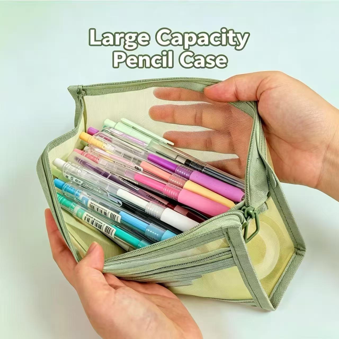 Dwupoziomowy przezroczysty pió – Clear Mesh Pencil Pouch For Exam recenzja i cena