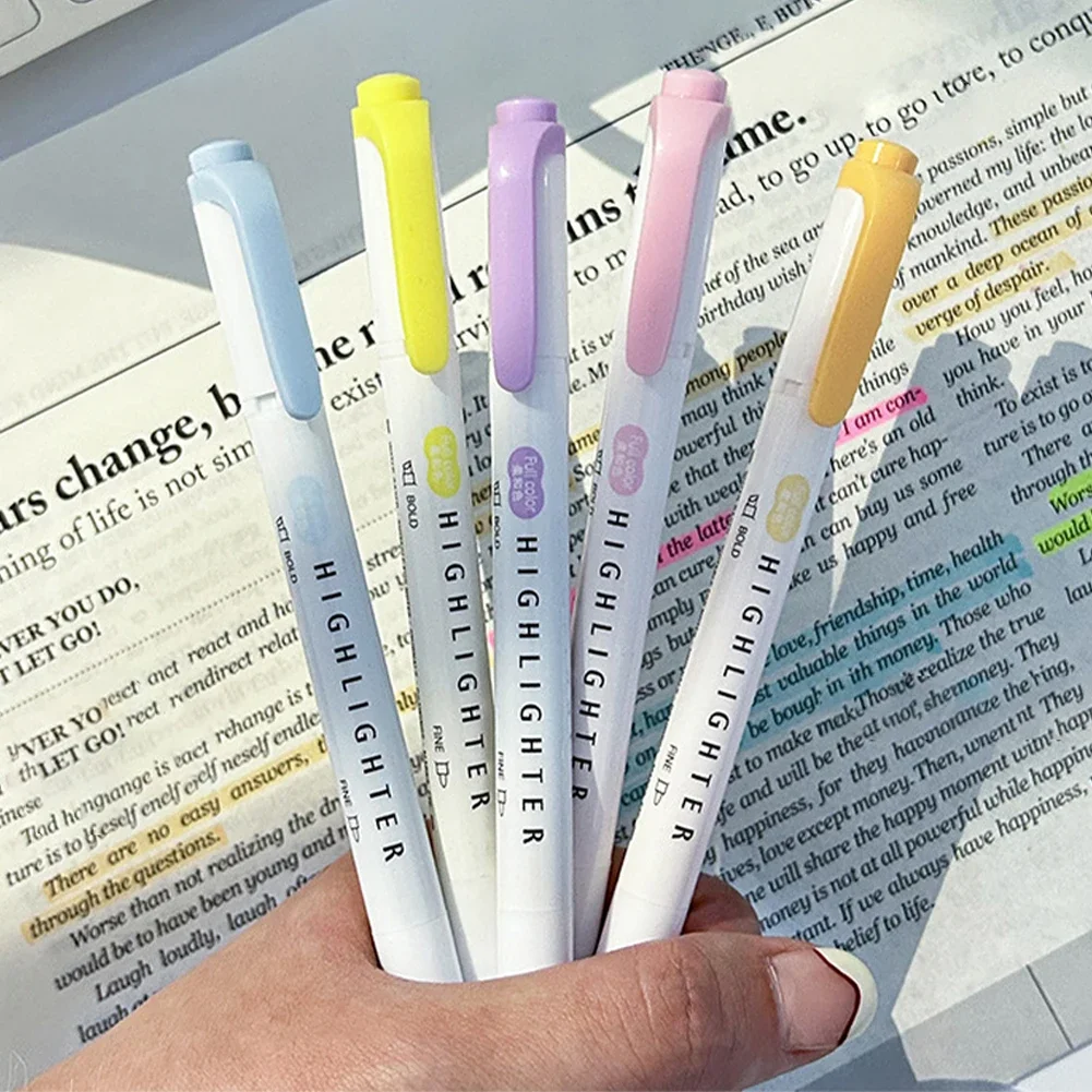 5 sztuk pastelowych zakreślacz – Pastel Highlighter Set Double Ended recenzja i cena