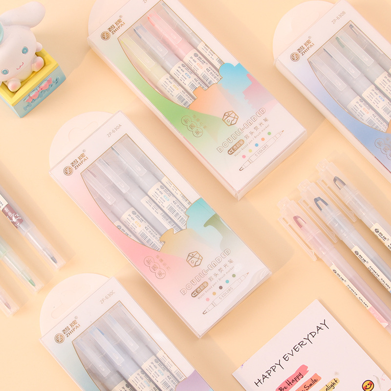 5 szt./zestaw Zakreślacze dwus – Pastel Highlighter Set Double Ended recenzja i cena