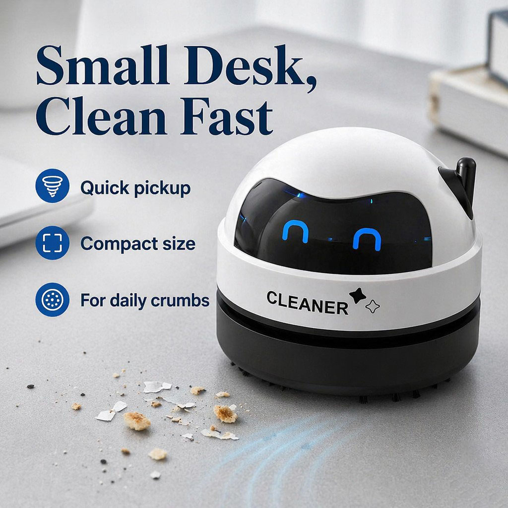 Mini odkurzacz biurkowy 360 °  – Mini Desktop Vacuum Cleaner For Eraser Dust recenzja i cena