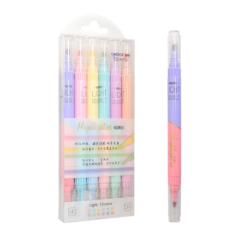 6 sztuk podwójna końcówka wyró – Pastel Highlighter Set Double Ended recenzja i cena