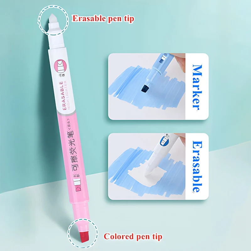 6 kolorów zmazywalnych zakreśl – Pastel Highlighter Set Double Ended recenzja i cena