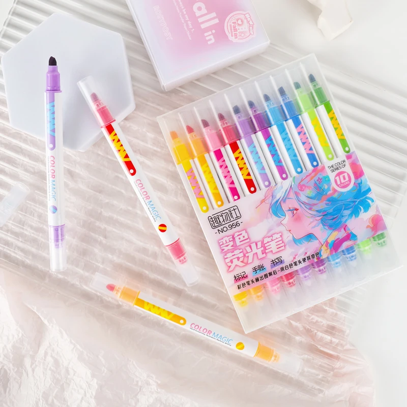 10 sztuk podwójny magiczny zes – Pastel Highlighter Set Double Ended recenzja i cena