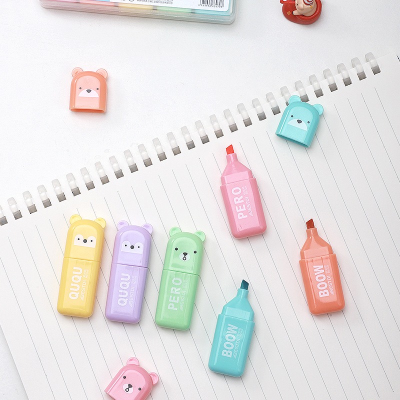 4/6/12 szt. Kawaii Zakreślacze – Pastel Highlighter Set Double Ended recenzja i cena
