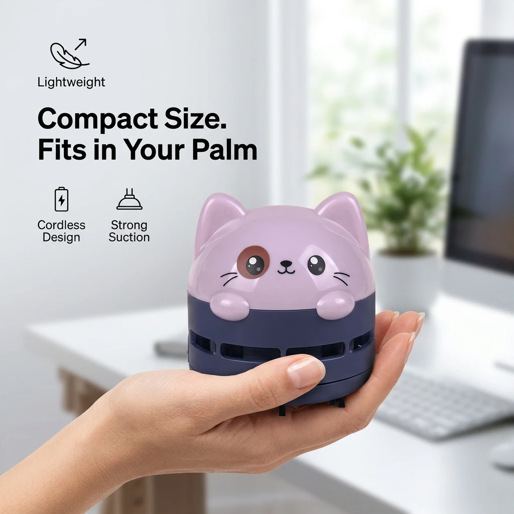 Odkurzacz biurkowy mini, bezpr – Mini Desktop Vacuum Cleaner For Eraser Dust recenzja i cena