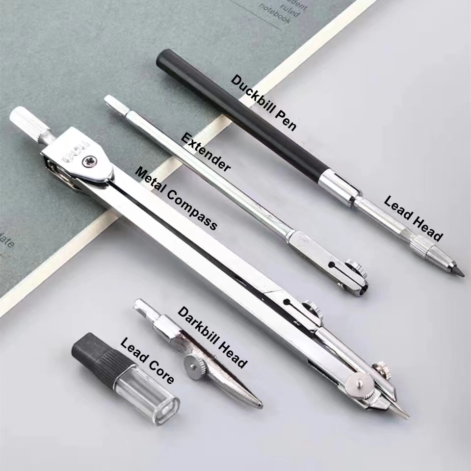 Zestaw kreślarski ze stali nie – Math Geometry Set With Compass recenzja i cena