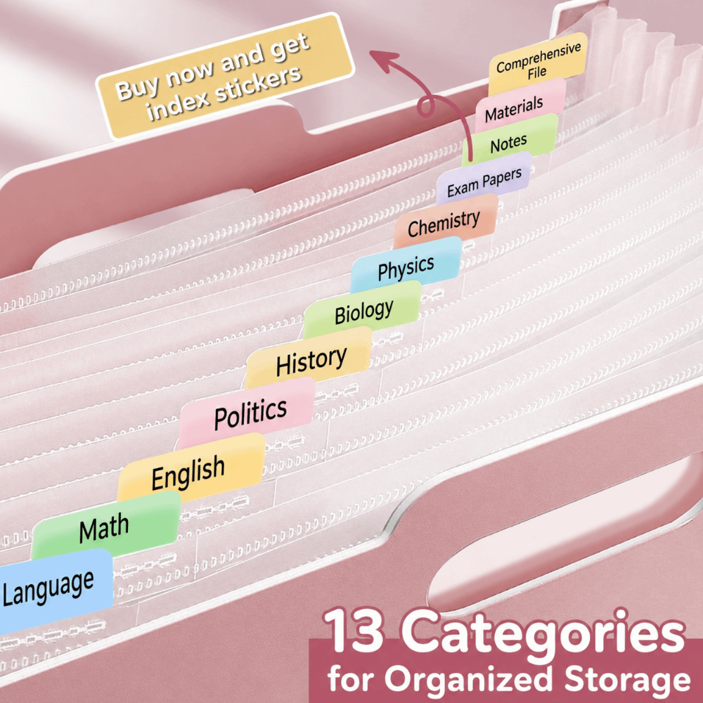 Teczka rozszerzana z 13 przegr – Expandable Accordion File Folder 13 Pockets recenzja i cena