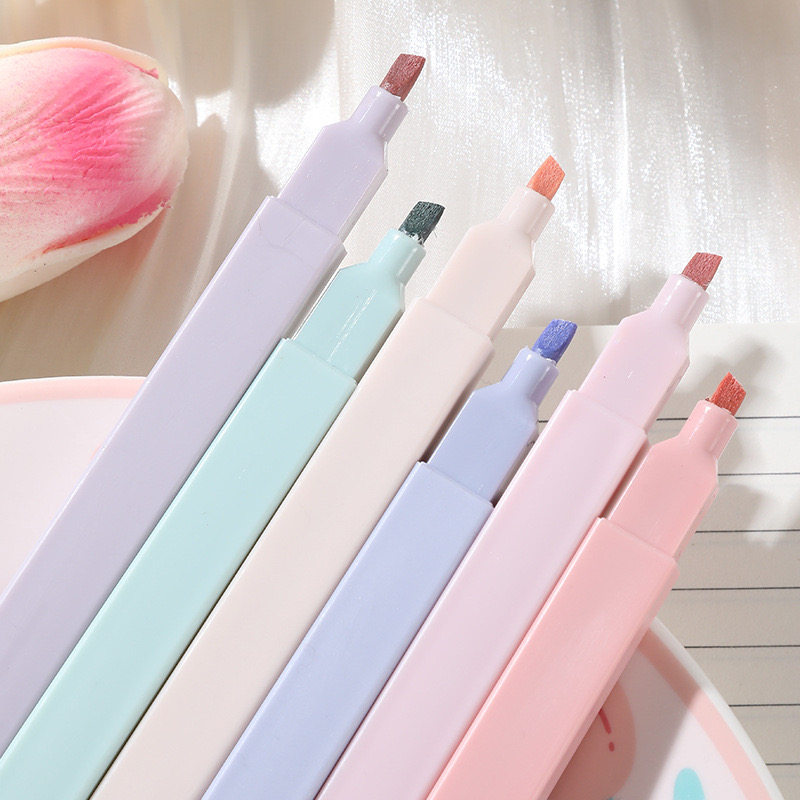 6 sztuk/zestaw zestaw zakreśla – Pastel Highlighter Set Double Ended recenzja i cena