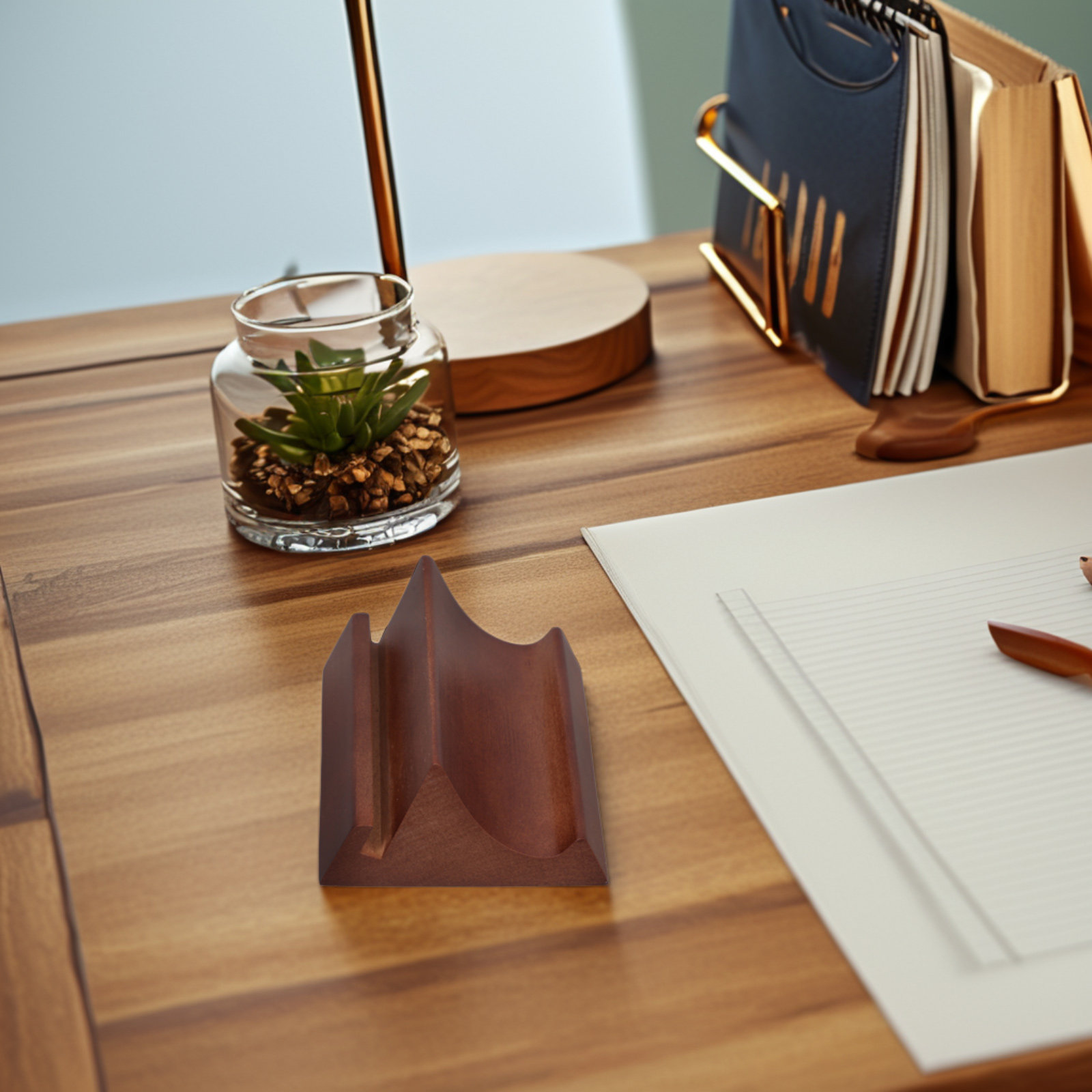 Drewniany stojak na telefon i  – Desk Accessories recenzja i cena